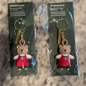 NEW Starbucks Holiday Bearista
2025 Reusable Hot Cup Lid Stopper Key Chains (2)
